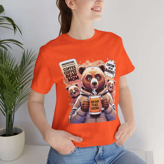 Bear Mom T-shirt, Coffee Survival Spirit, Cozy Family Humor Gift