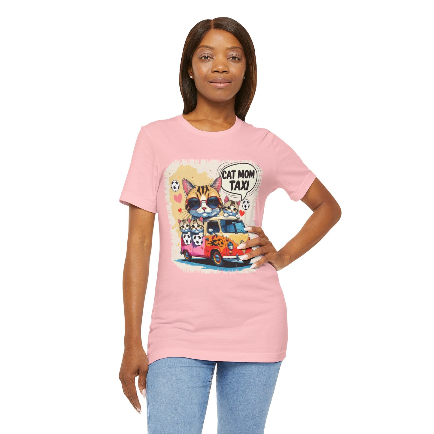 Cat Mom Taxi T-shirt Funny Chaos Soccer Carpool Meow Squad Humor