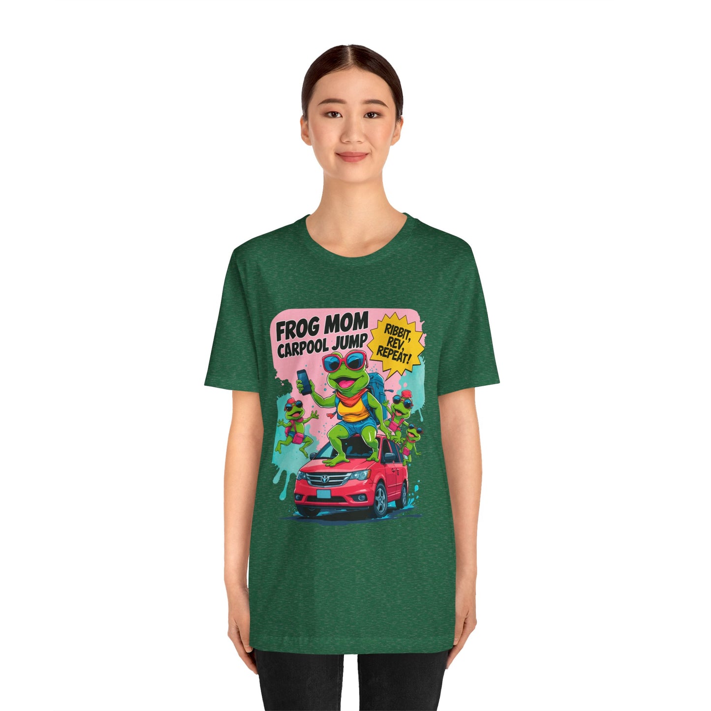 Frog Mom T-shirt Carpool Jump Chaos Rush Parent Commuter Humor