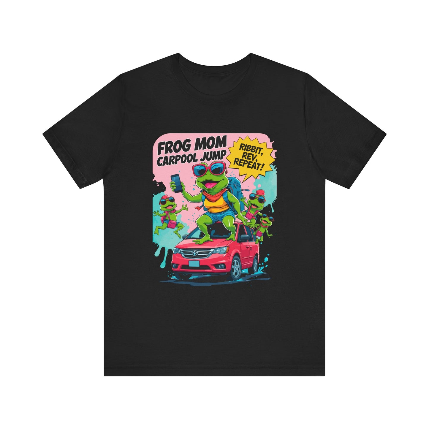 Frog Mom T-shirt Carpool Jump Chaos Rush Parent Commuter Humor