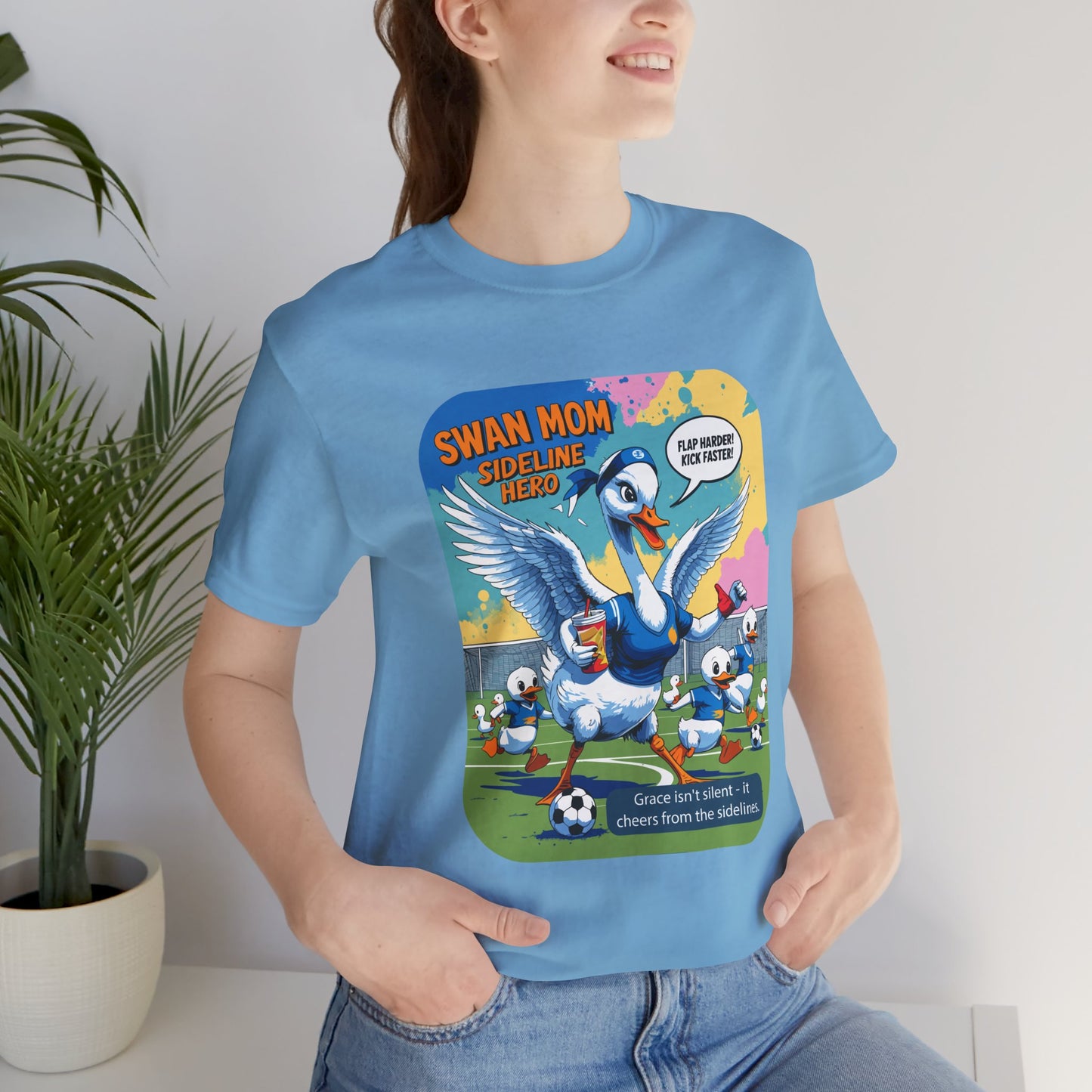 Swan Mom Soccer T-shirt Sideline Screams Funny Yell Game