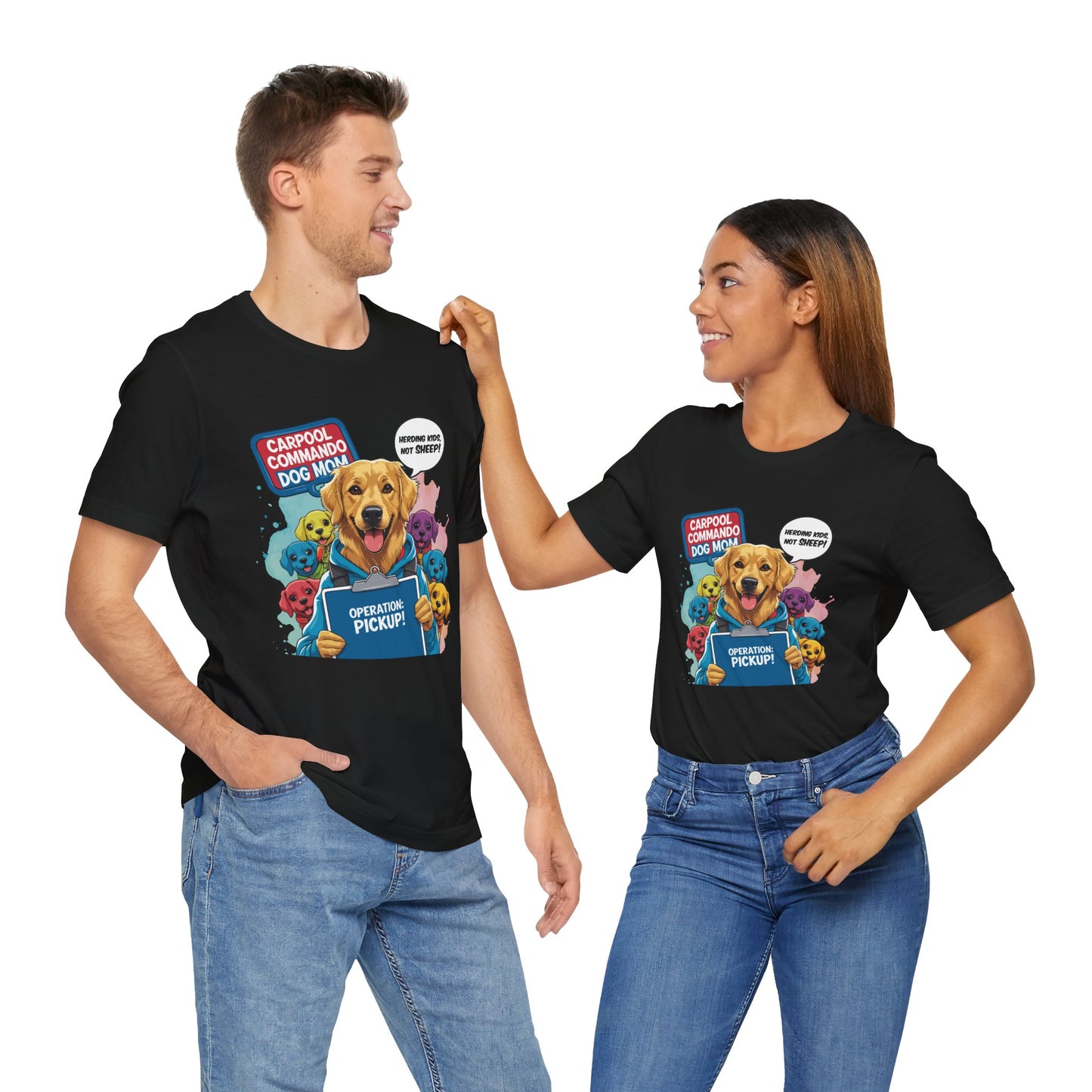Dog Mom T-shirt, Carpool Commando School Pickup Survival, Funny Family Chaos