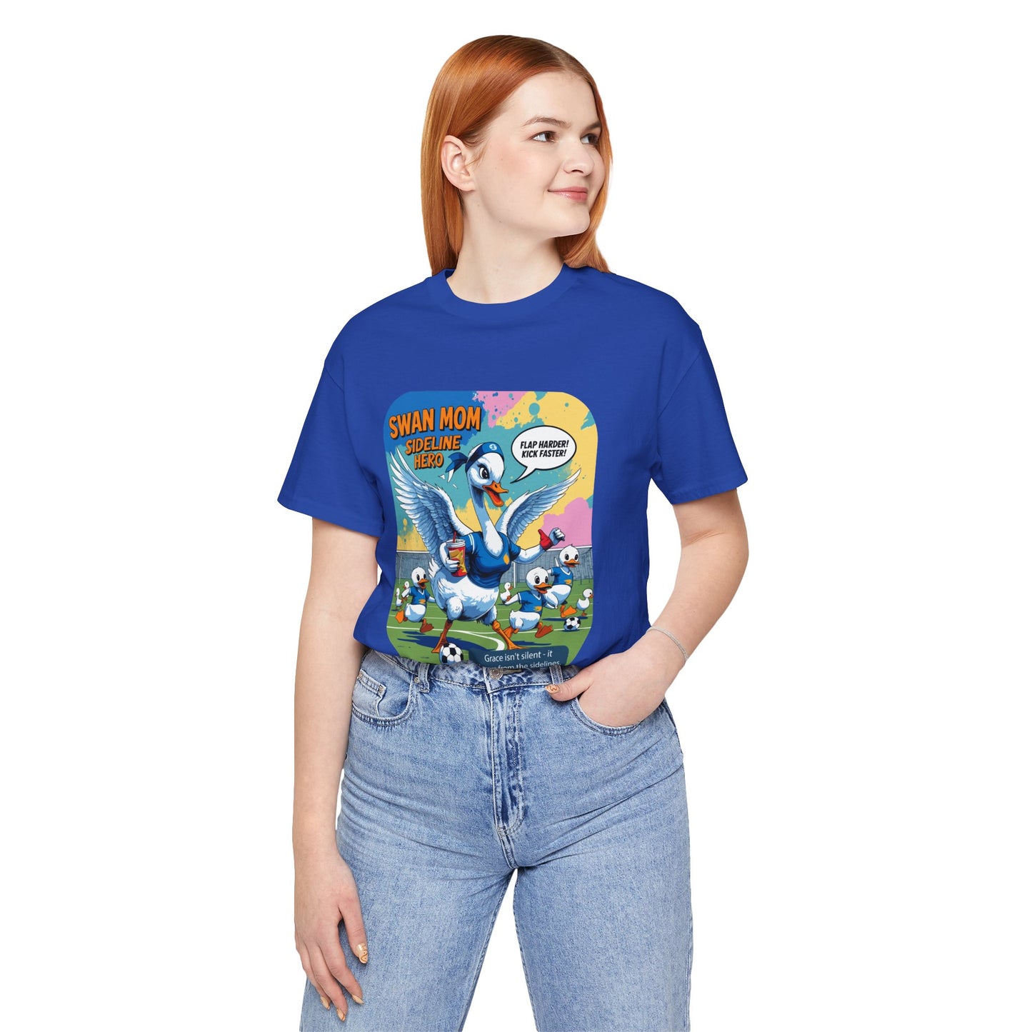 Swan Mom Soccer T-shirt Sideline Screams Funny Yell Game