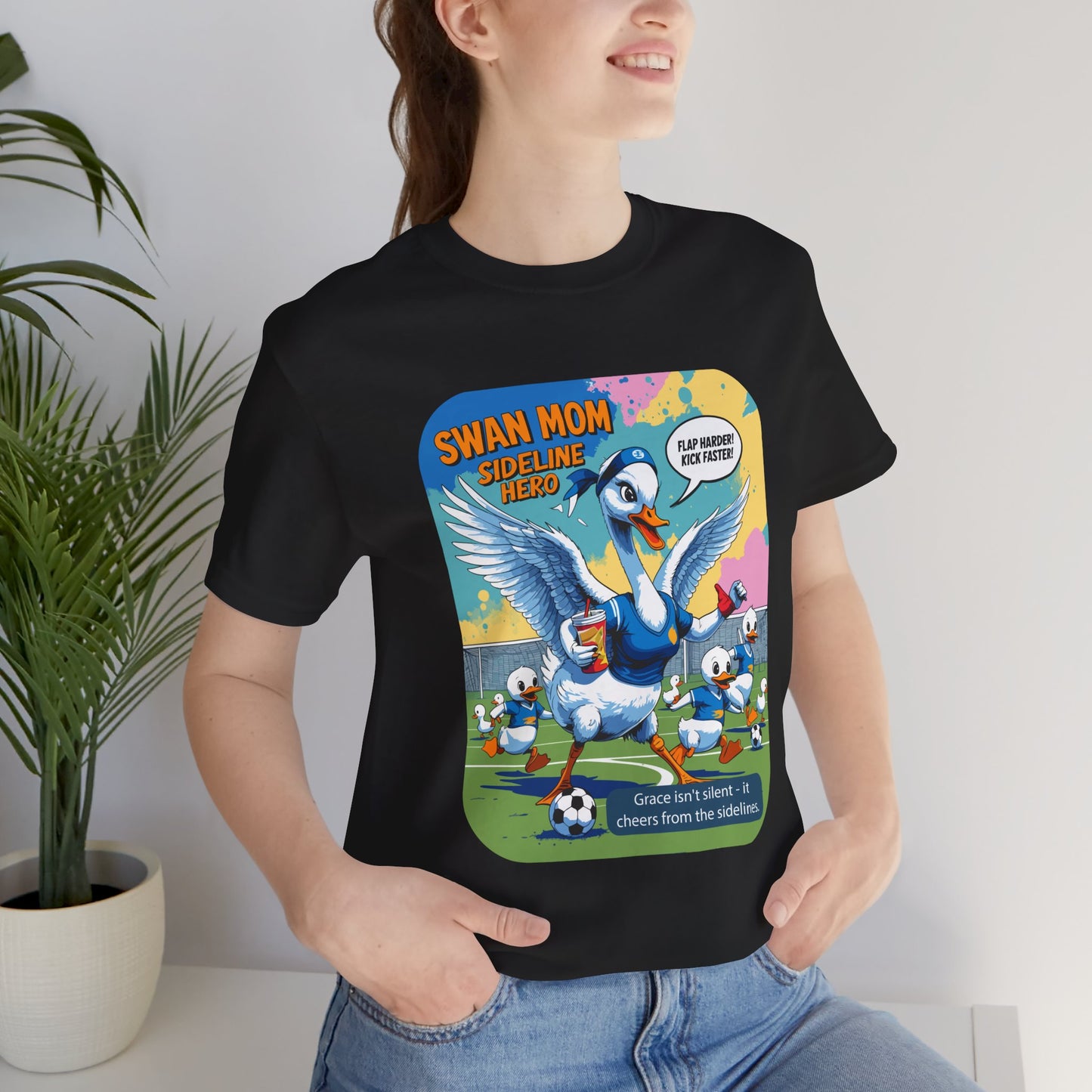 Swan Mom Soccer T-shirt Sideline Screams Funny Yell Game