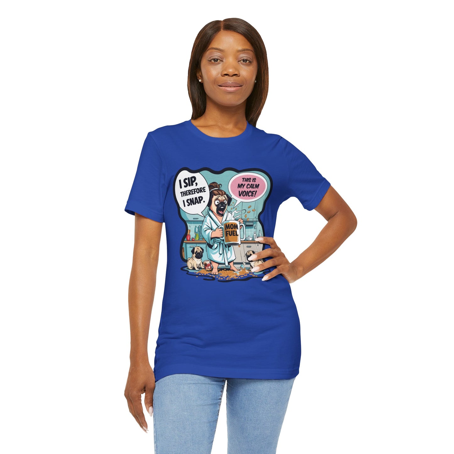 Coffee Pug Mama T-shirt Overworked Funny Tired Chaotic Kitchen