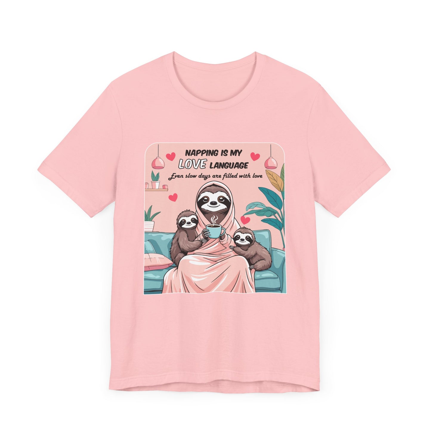 Sloth Mom T-shirt Funny Nap Life Coffee Couch Humor Slow Tired Morning Animal Shirt