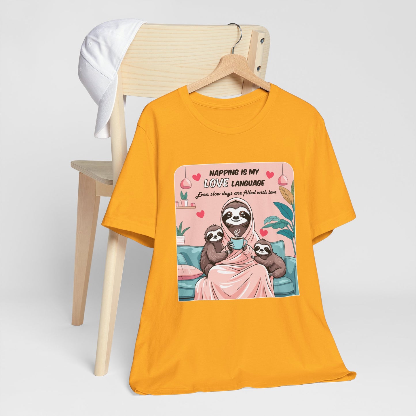 Sloth Mom T-shirt Funny Nap Life Coffee Couch Humor Slow Tired Morning Animal Shirt