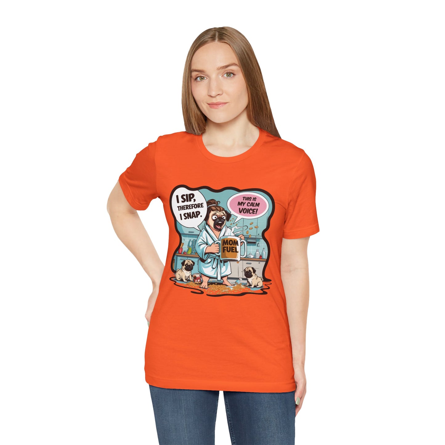 Coffee Pug Mama T-shirt Overworked Funny Tired Chaotic Kitchen