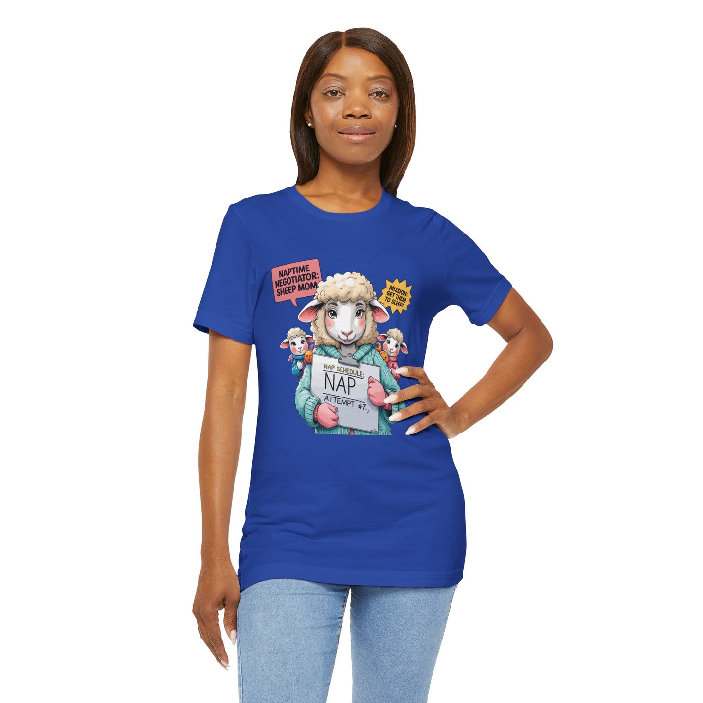 Sheep Mom T-shirt, Cozy Parenting Journey, Funny Sleepy Life Gift