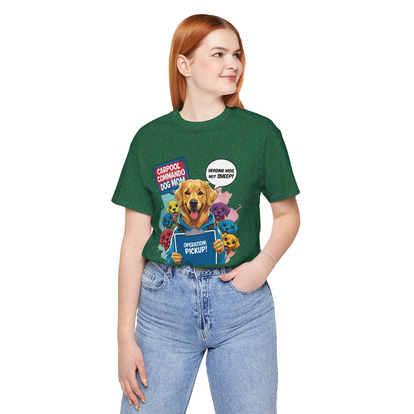 Dog Mom T-shirt, Carpool Commando School Pickup Survival, Funny Family Chaos