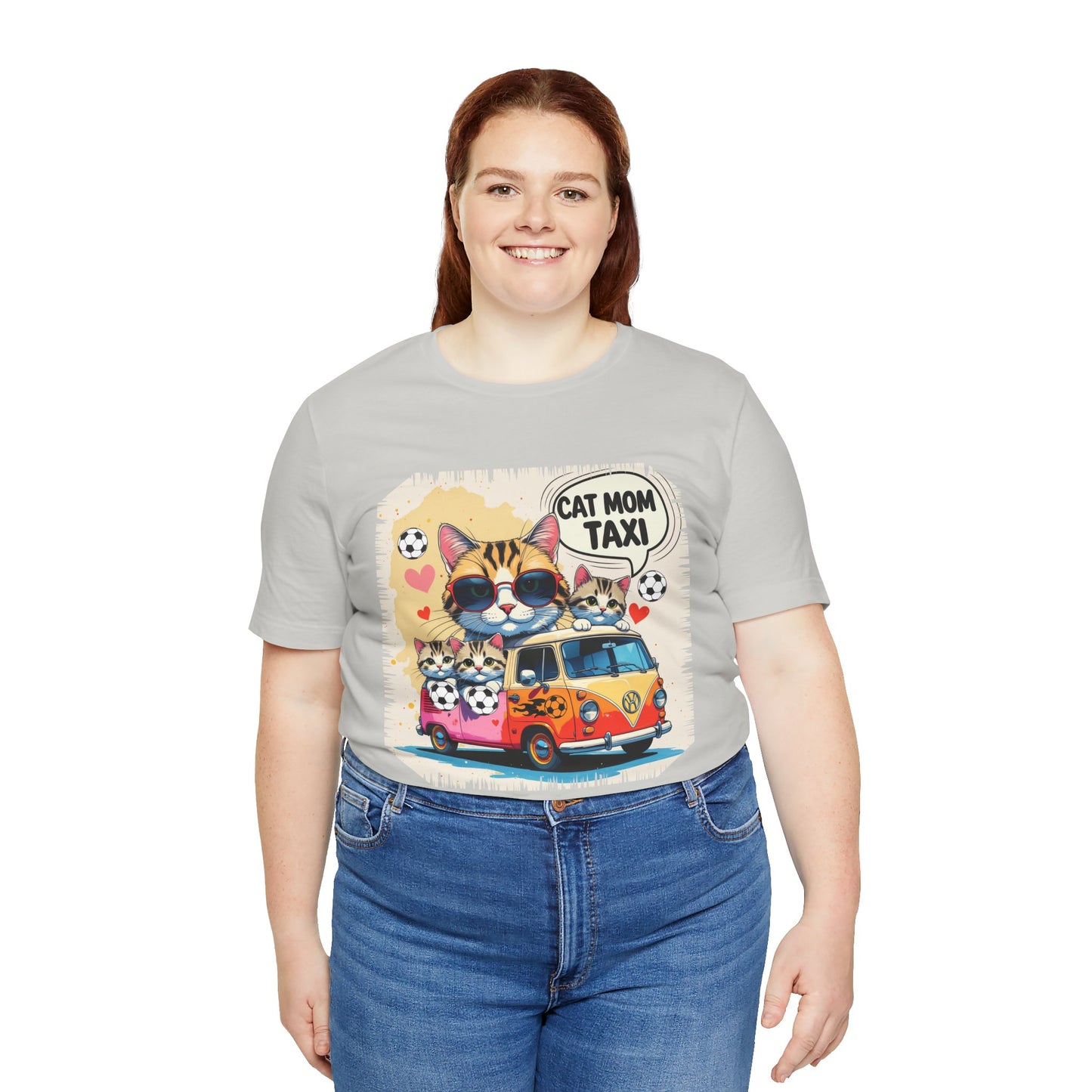 Cat Mom Taxi T-shirt Funny Chaos Soccer Carpool Meow Squad Humor