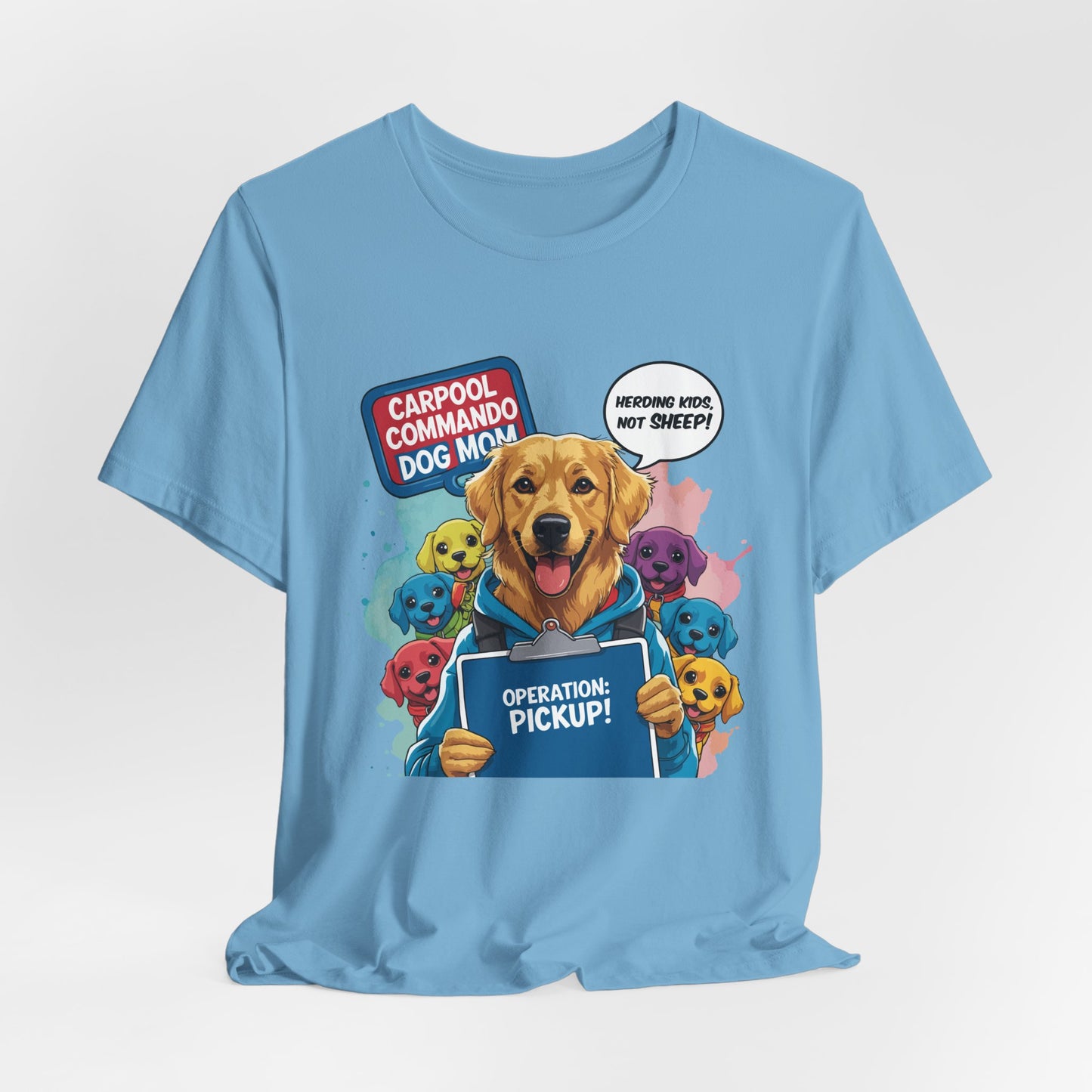 Dog Mom T-shirt, Carpool Commando School Pickup Survival, Funny Family Chaos