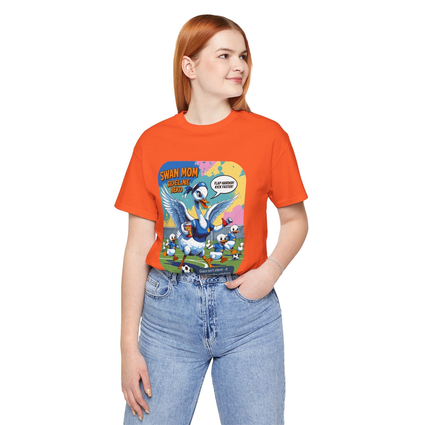 Swan Mom Soccer T-shirt Sideline Screams Funny Yell Game