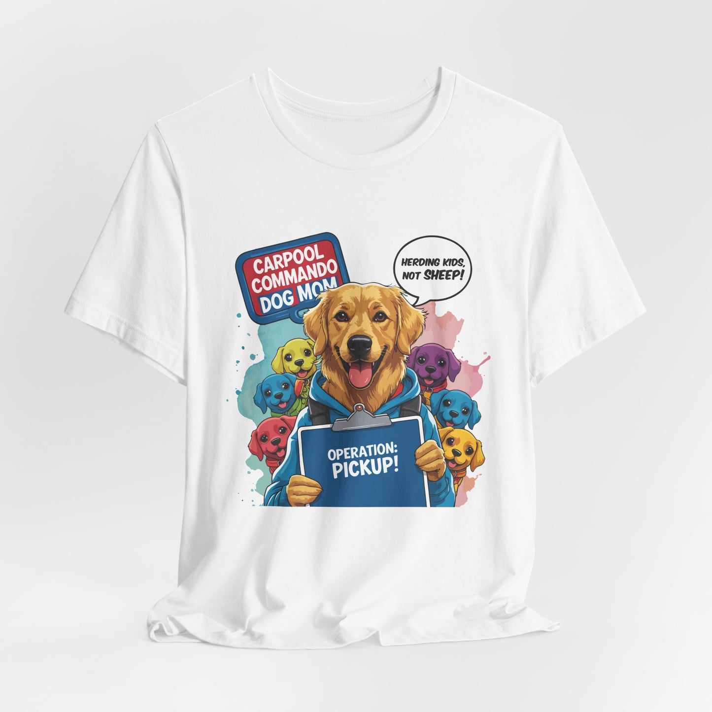 Dog Mom T-shirt, Carpool Commando School Pickup Survival, Funny Family Chaos