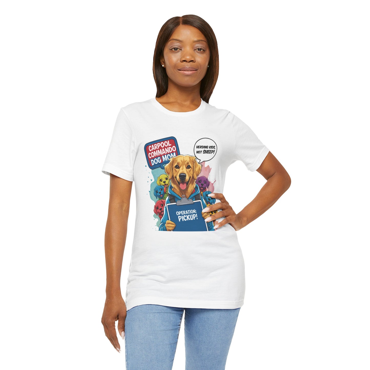 Dog Mom T-shirt, Carpool Commando School Pickup Survival, Funny Family Chaos
