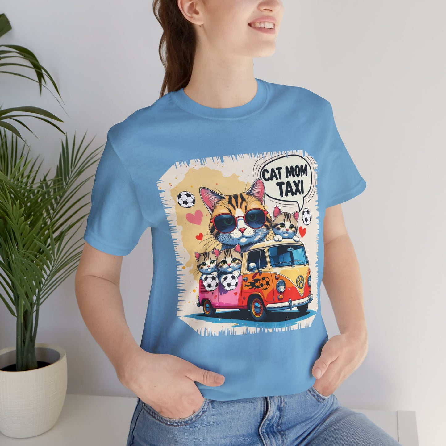 Cat Mom Taxi T-shirt Funny Chaos Soccer Carpool Meow Squad Humor