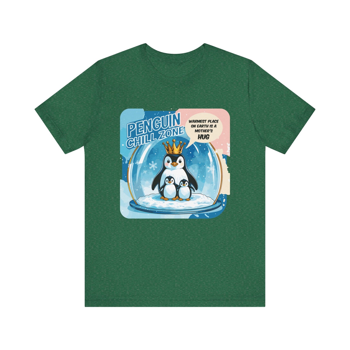 Penguin Mom Hug T-shirt Cute Arctic Warmth Humor Cozy Motherhood