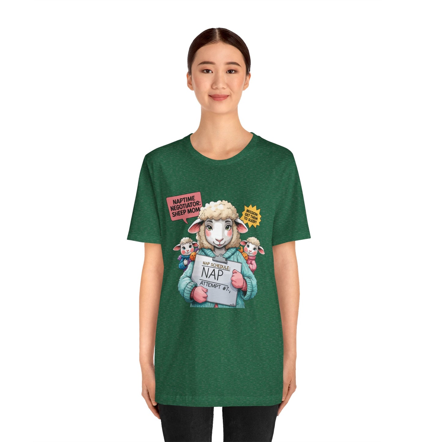 Sheep Mom T-shirt, Cozy Parenting Journey, Funny Sleepy Life Gift