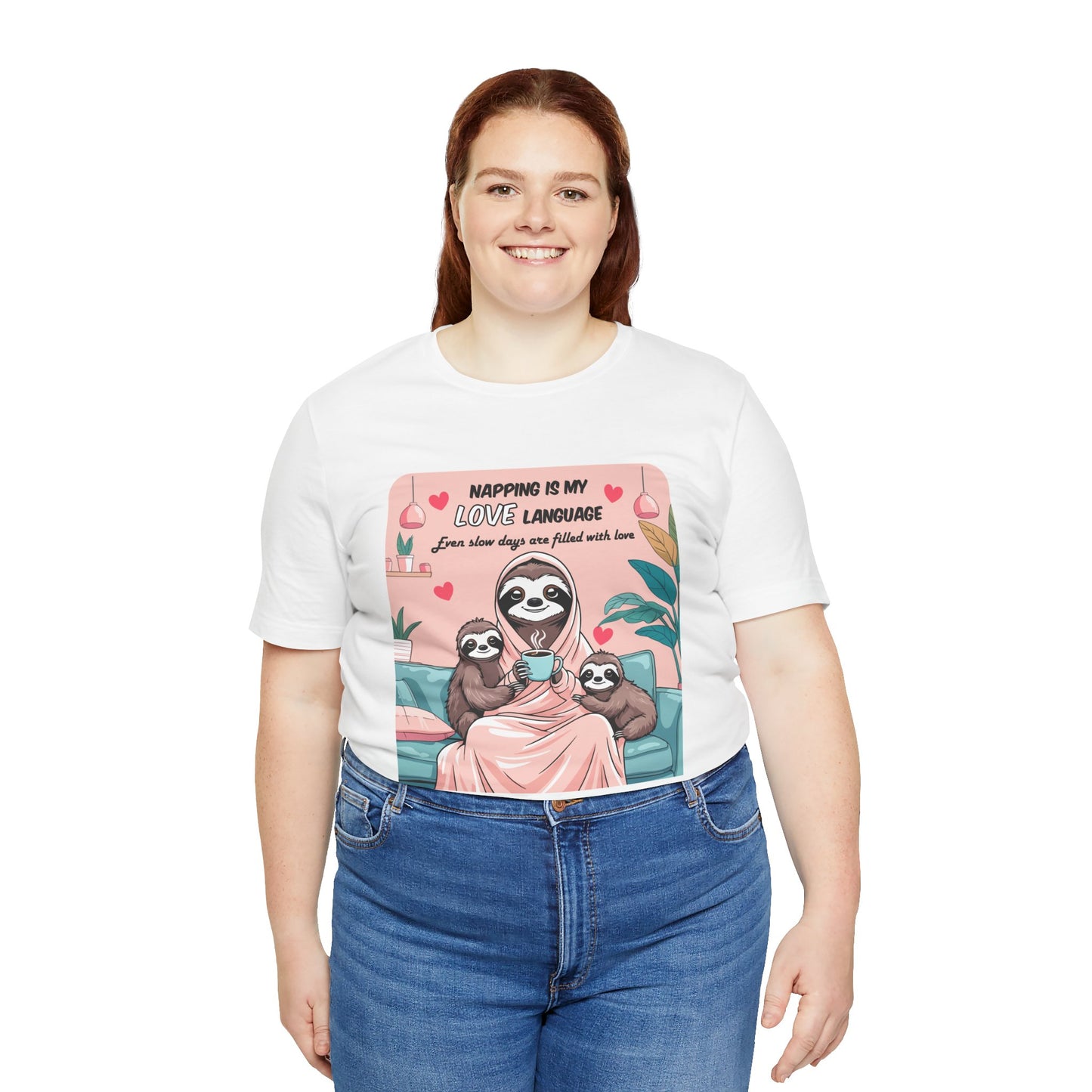 Sloth Mom T-shirt Funny Nap Life Coffee Couch Humor Slow Tired Morning Animal Shirt