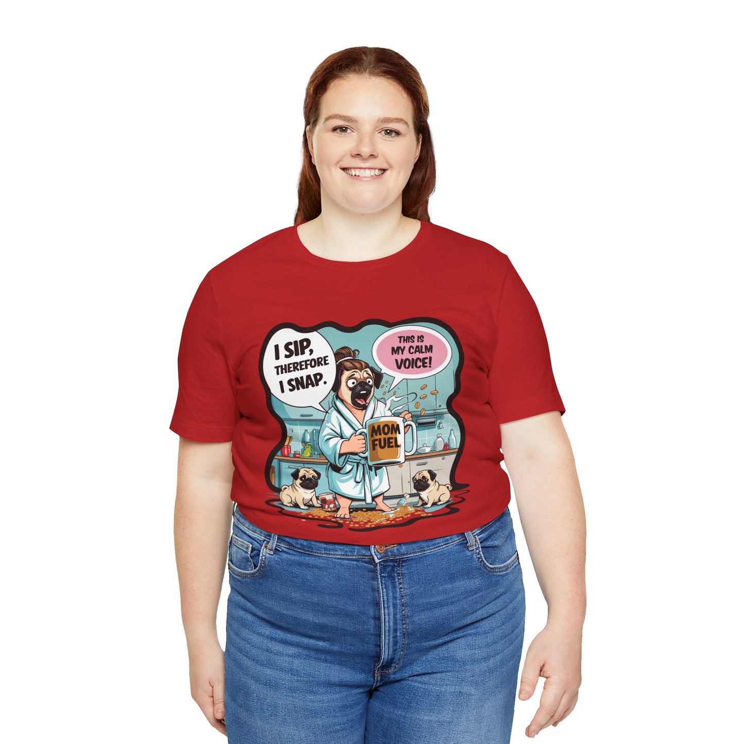 Coffee Pug Mama T-shirt Overworked Funny Tired Chaotic Kitchen