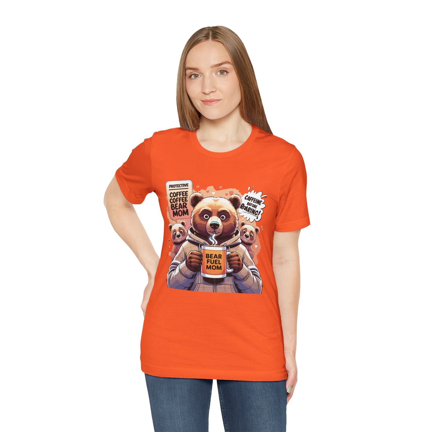 Bear Mom T-shirt, Coffee Survival Spirit, Cozy Family Humor Gift