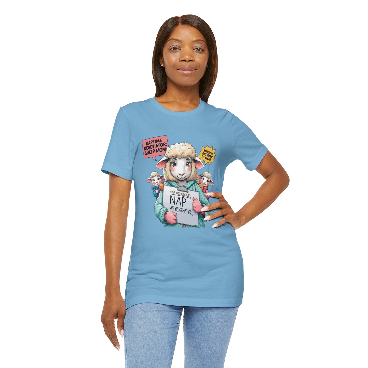 Sheep Mom T-shirt, Cozy Parenting Journey, Funny Sleepy Life Gift
