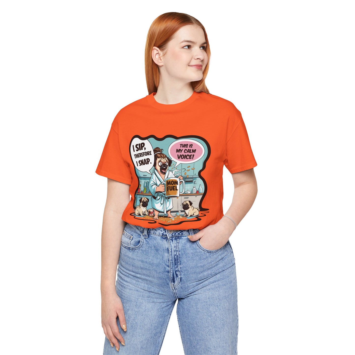 Coffee Pug Mama T-shirt Overworked Funny Tired Chaotic Kitchen