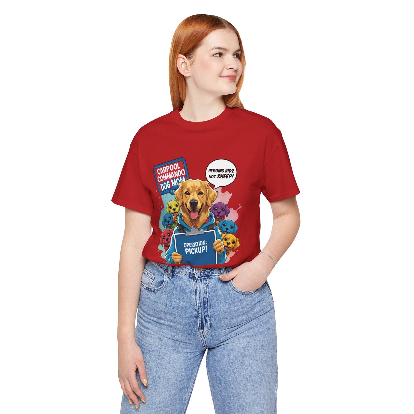 Dog Mom T-shirt, Carpool Commando School Pickup Survival, Funny Family Chaos