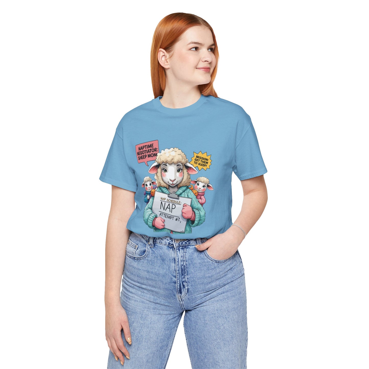 Sheep Mom T-shirt, Cozy Parenting Journey, Funny Sleepy Life Gift