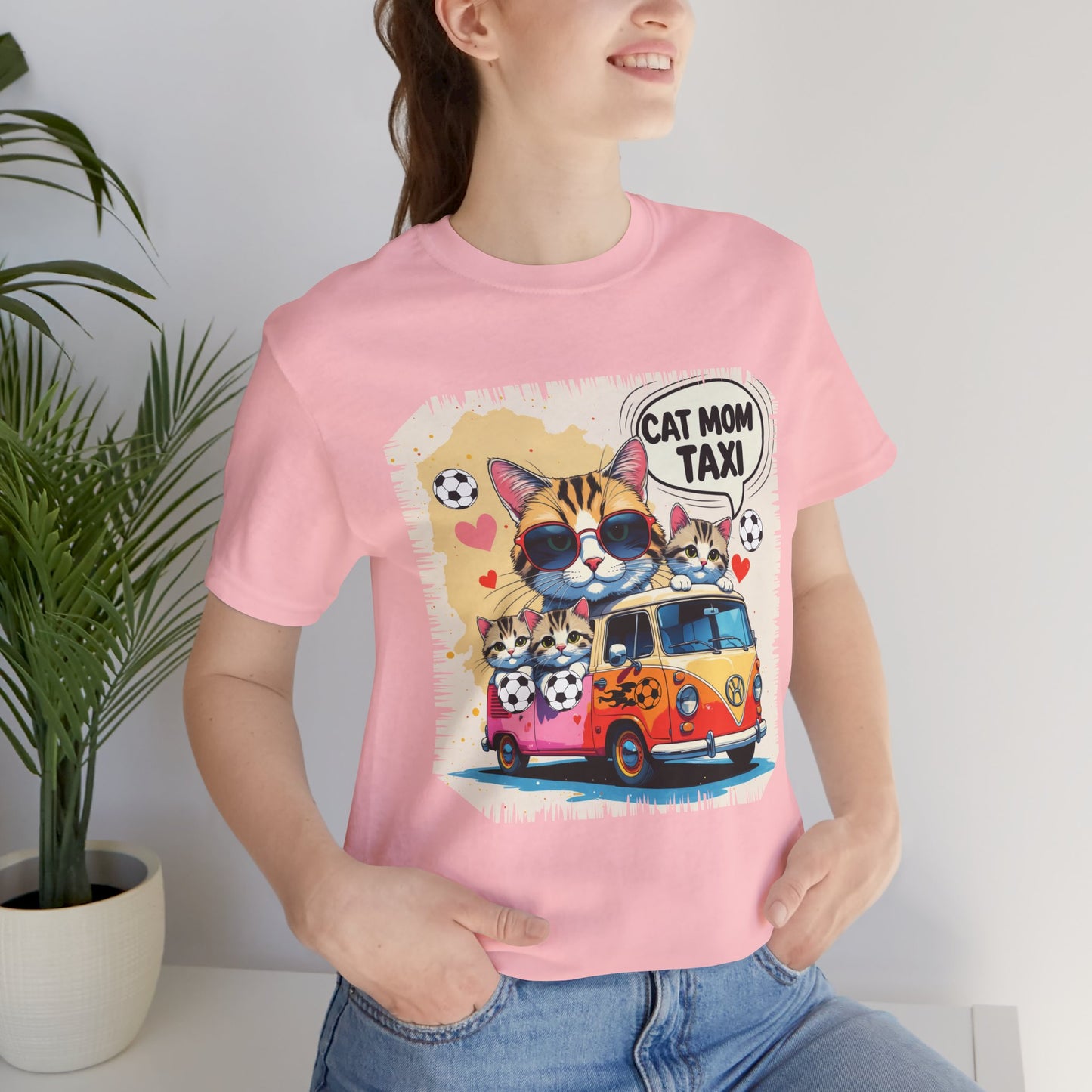 Cat Mom Taxi T-shirt Funny Chaos Soccer Carpool Meow Squad Humor
