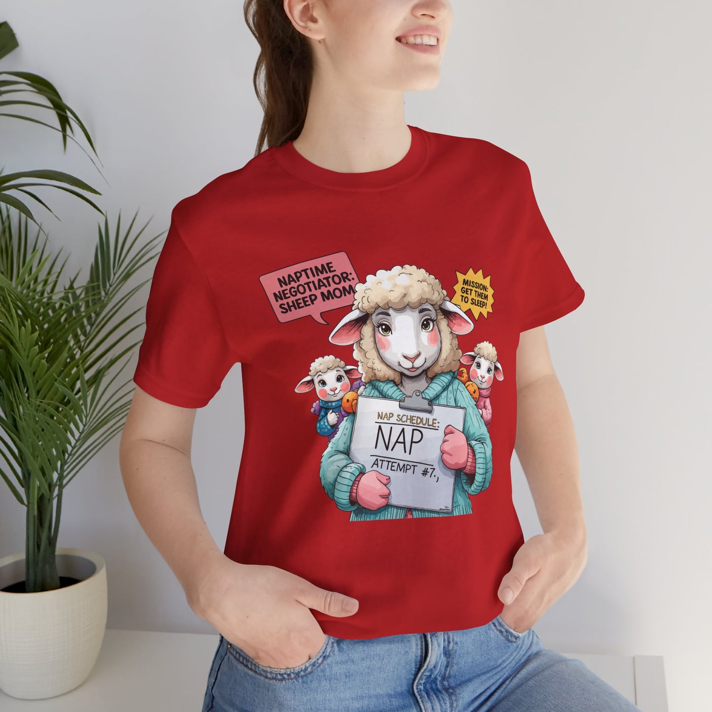Sheep Mom T-shirt, Cozy Parenting Journey, Funny Sleepy Life Gift
