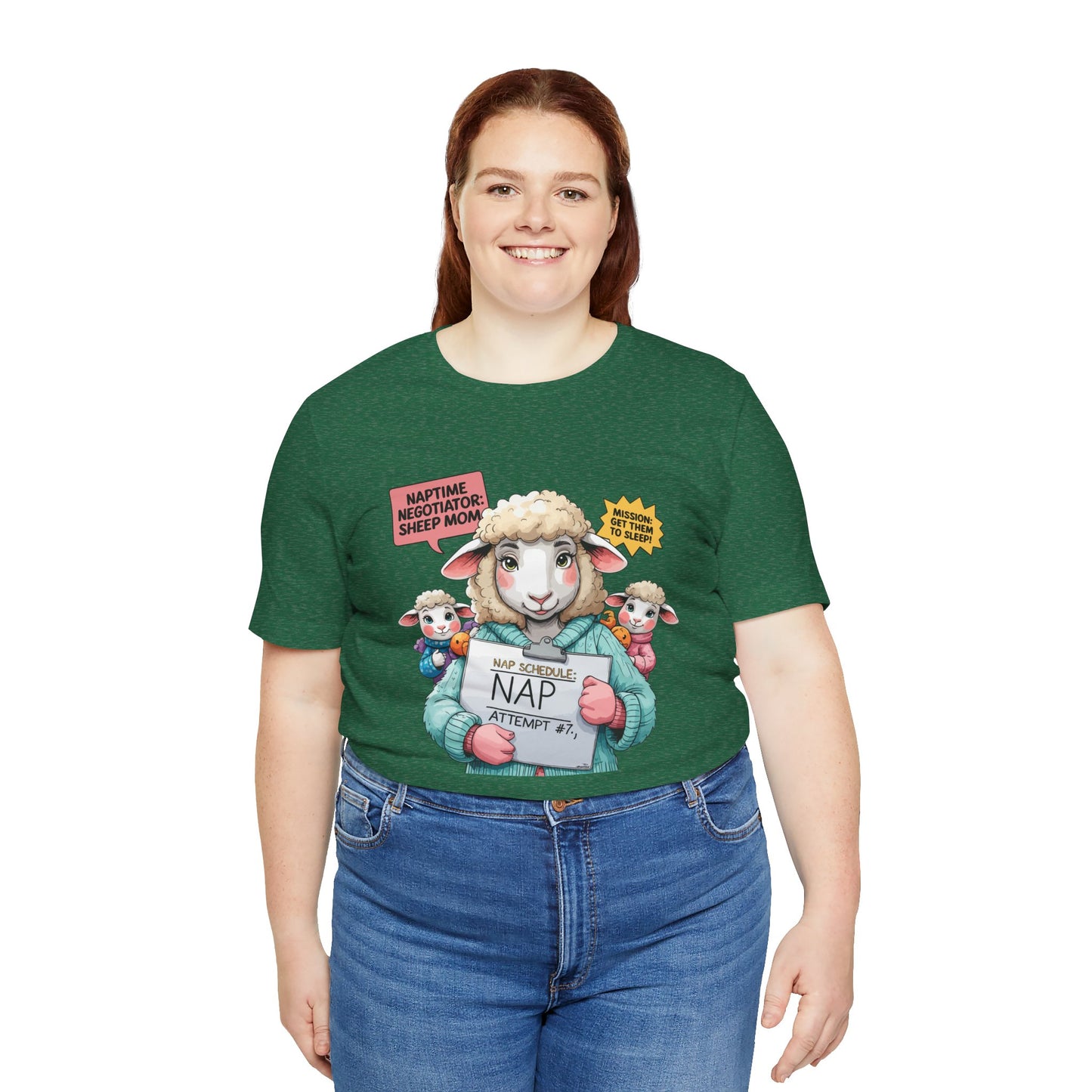 Sheep Mom T-shirt, Cozy Parenting Journey, Funny Sleepy Life Gift