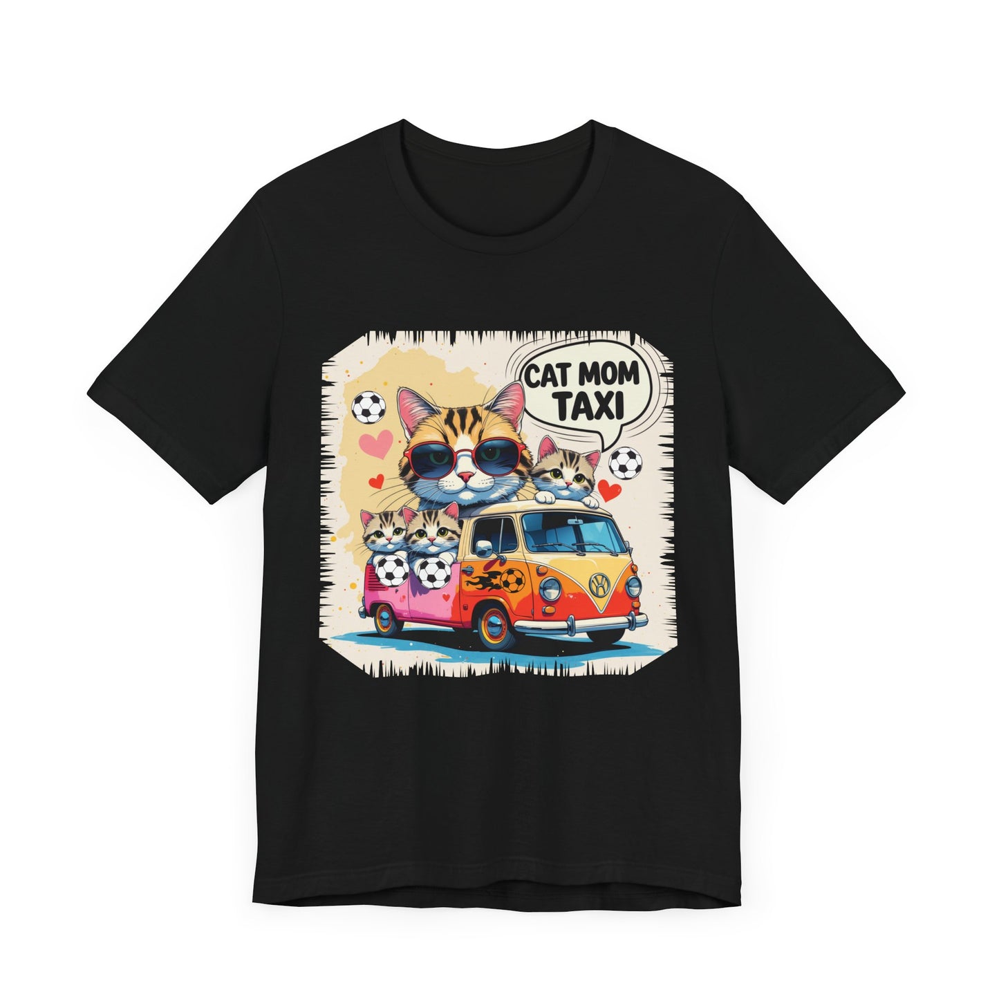 Cat Mom Taxi T-shirt Funny Chaos Soccer Carpool Meow Squad Humor