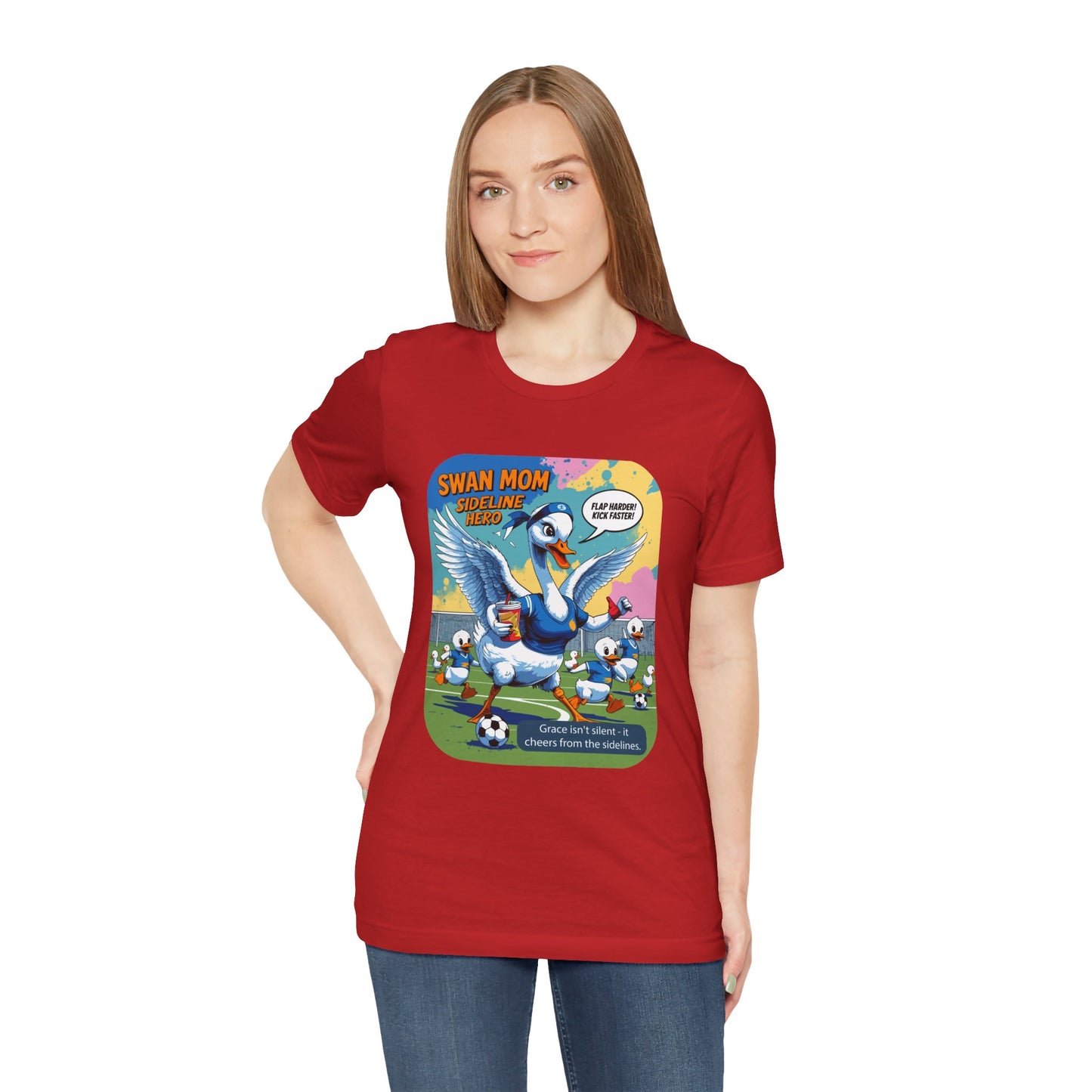 Swan Mom Soccer T-shirt Sideline Screams Funny Yell Game