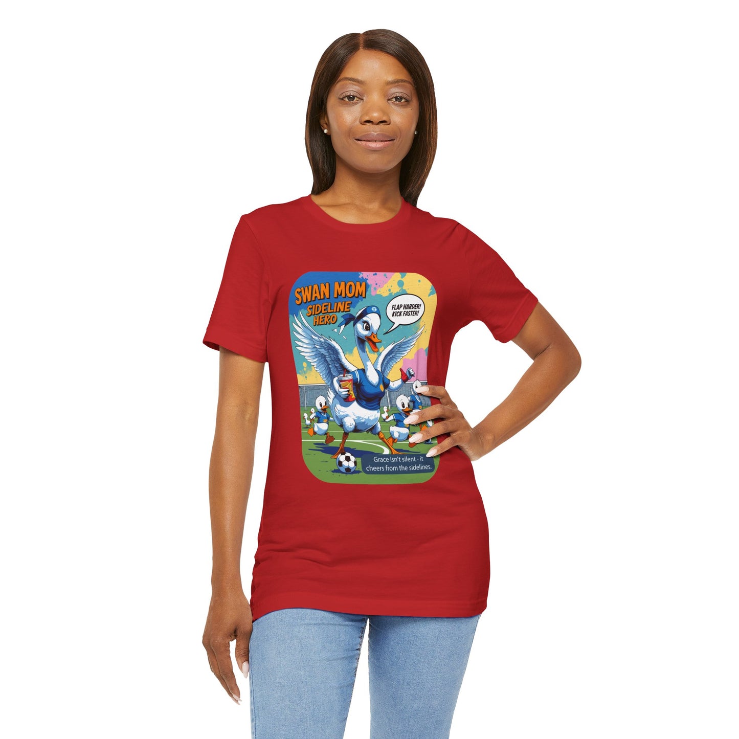 Swan Mom Soccer T-shirt Sideline Screams Funny Yell Game