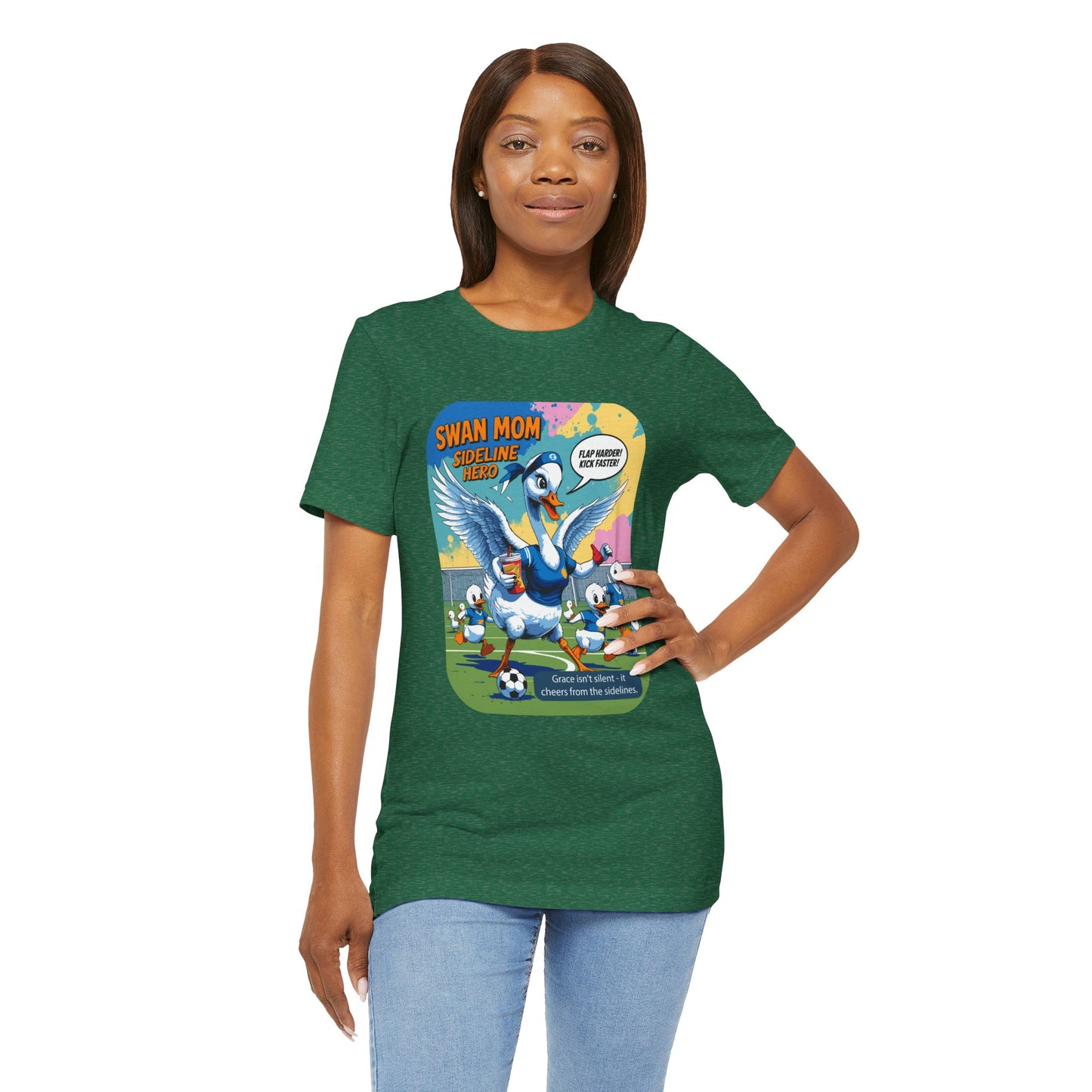 Swan Mom Soccer T-shirt Sideline Screams Funny Yell Game