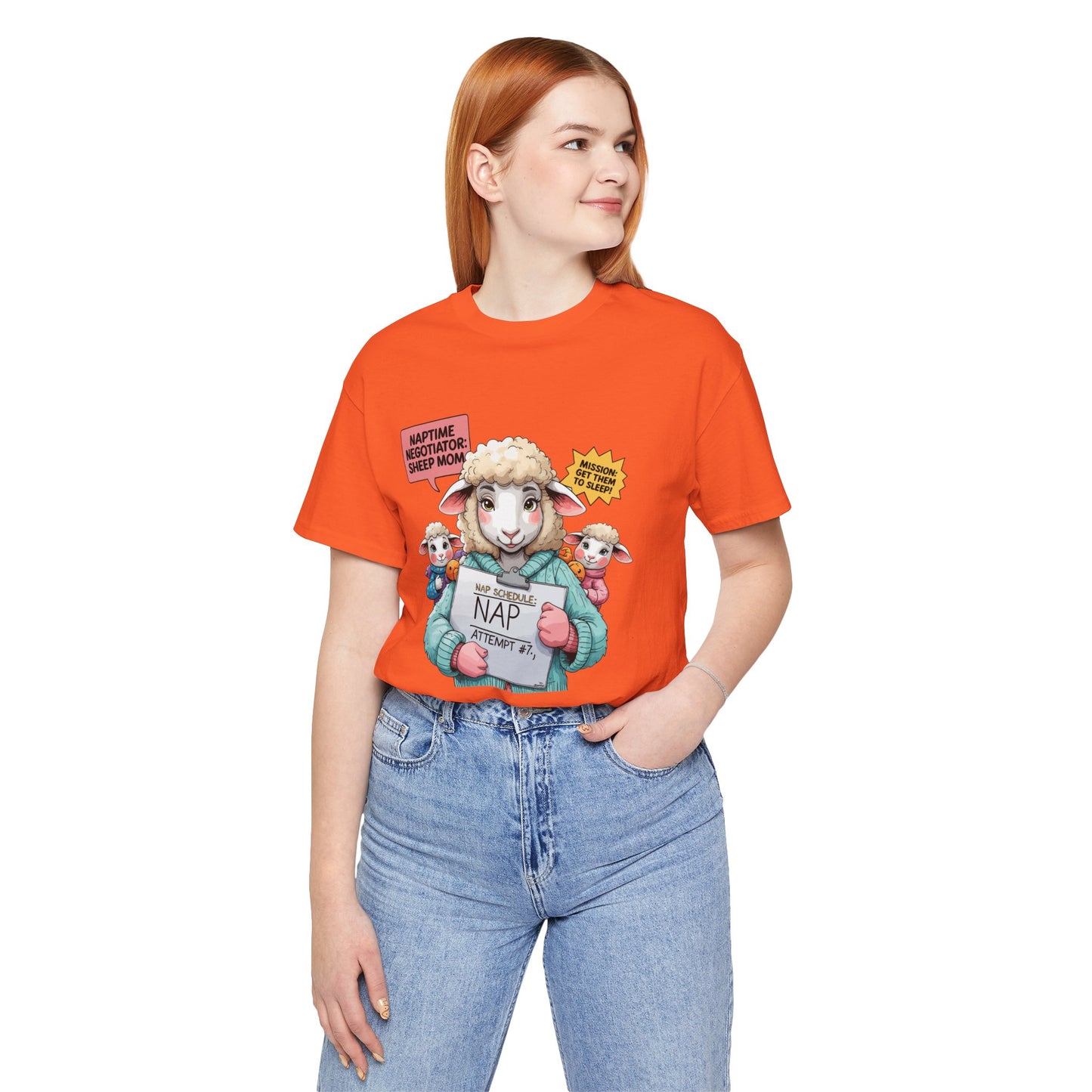 Sheep Mom T-shirt, Cozy Parenting Journey, Funny Sleepy Life Gift