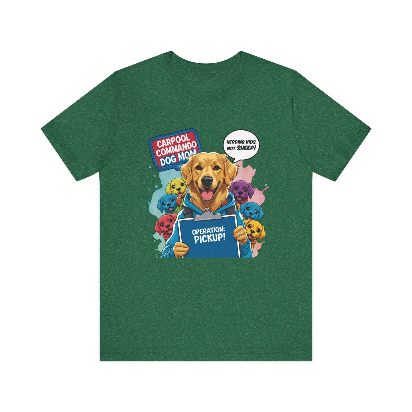 Dog Mom T-shirt, Carpool Commando School Pickup Survival, Funny Family Chaos