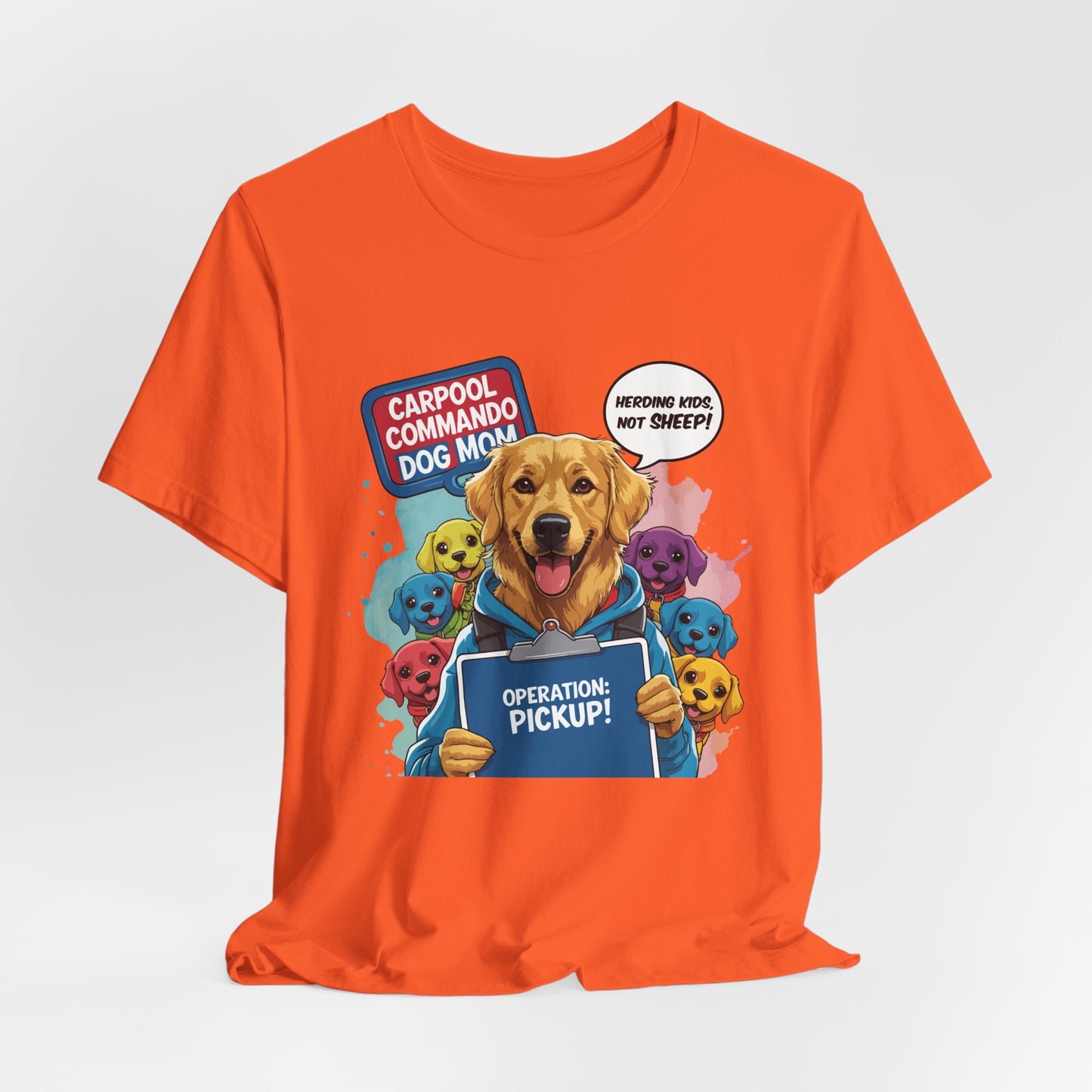 Dog Mom T-shirt, Carpool Commando School Pickup Survival, Funny Family Chaos
