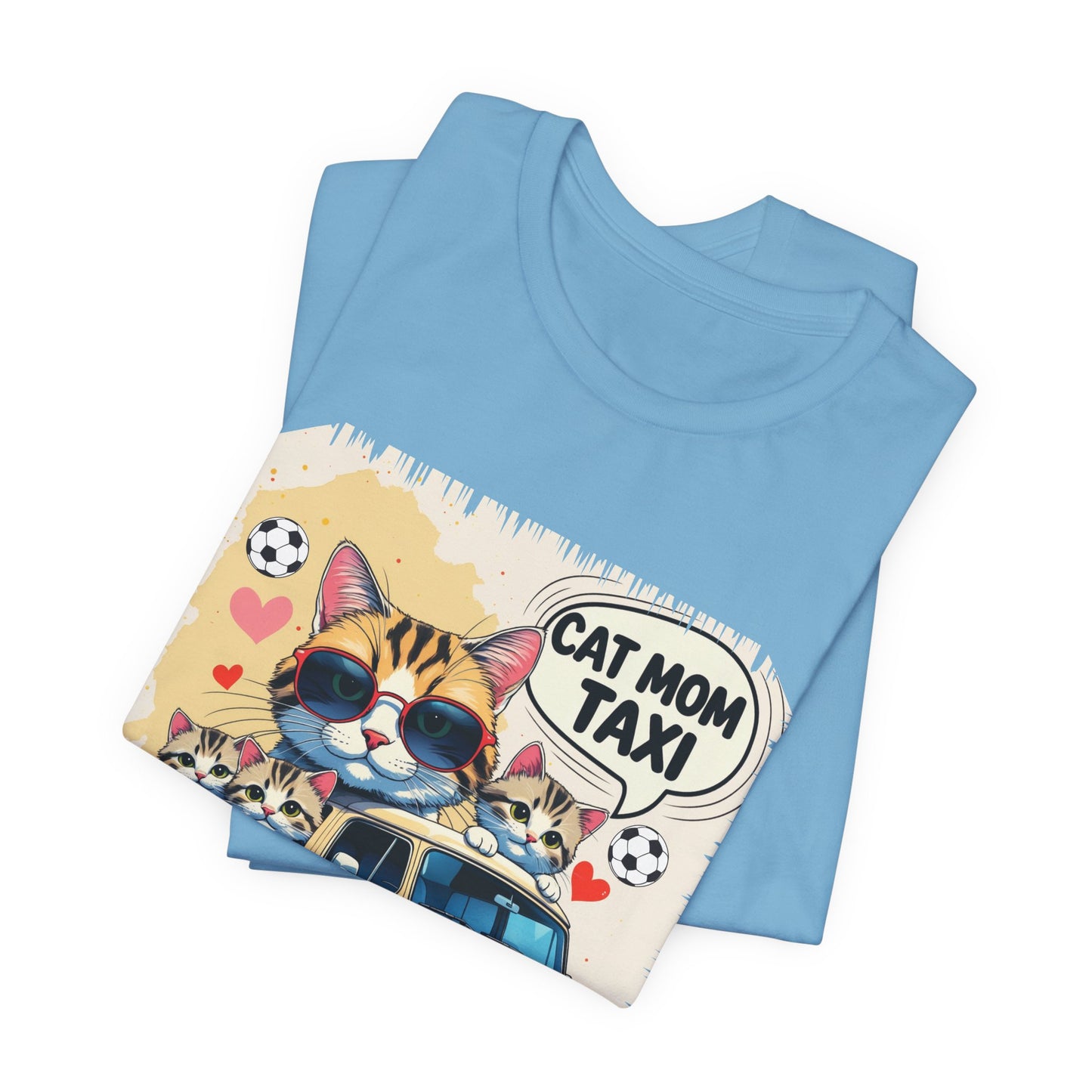 Cat Mom Taxi T-shirt Funny Chaos Soccer Carpool Meow Squad Humor