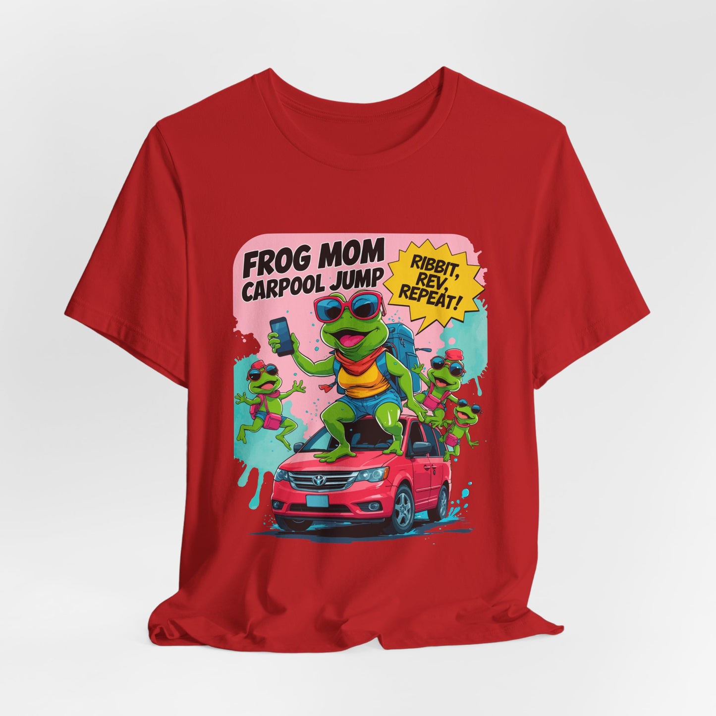Frog Mom T-shirt Carpool Jump Chaos Rush Parent Commuter Humor