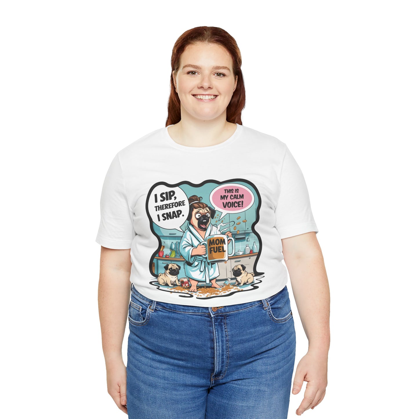 Coffee Pug Mama T-shirt Overworked Funny Tired Chaotic Kitchen
