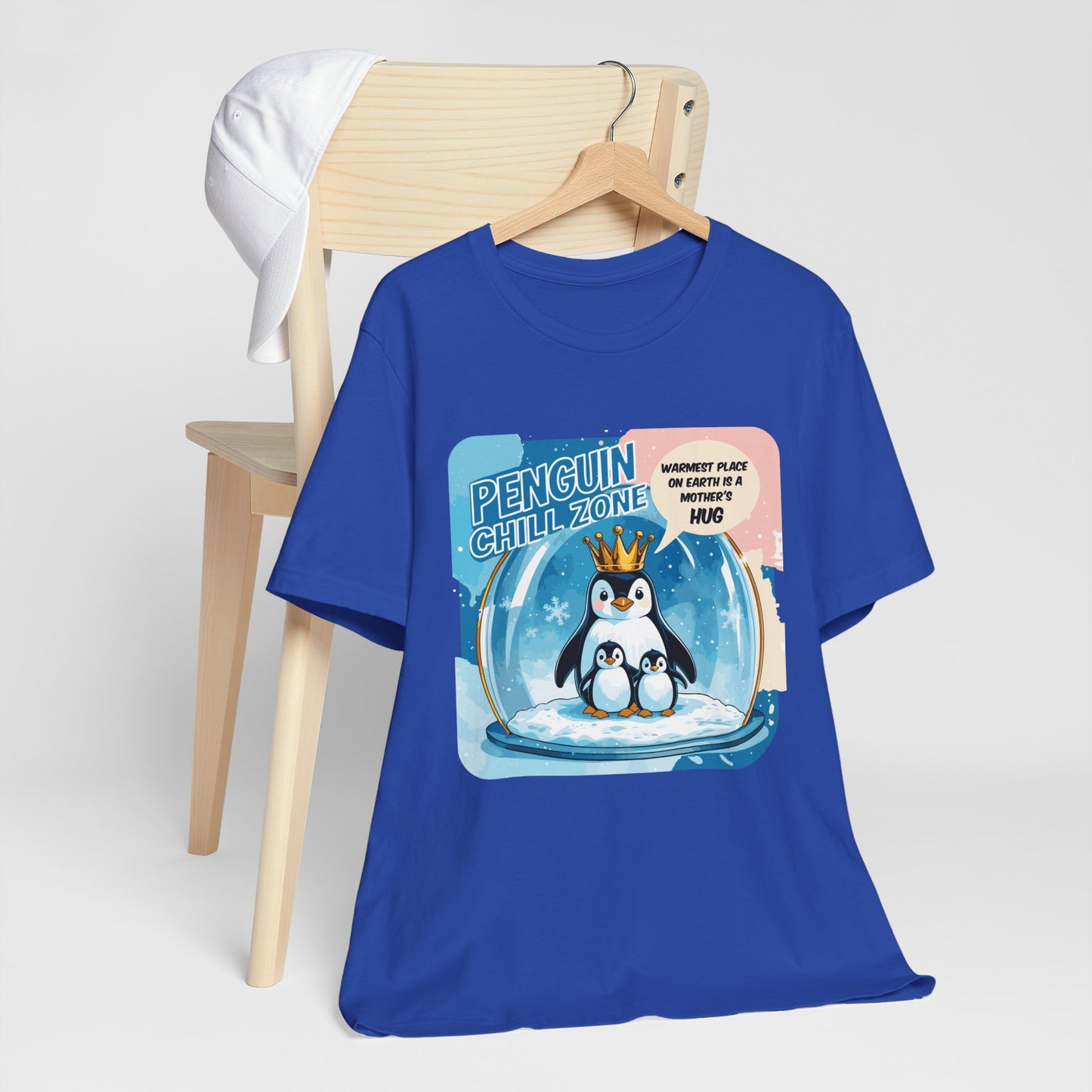 Penguin Mom Hug T-shirt Cute Arctic Warmth Humor Cozy Motherhood