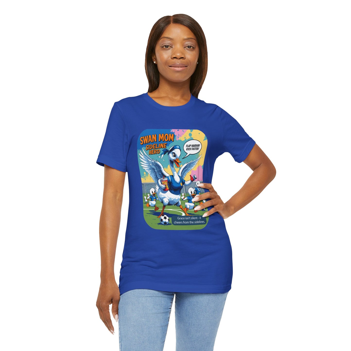Swan Mom Soccer T-shirt Sideline Screams Funny Yell Game