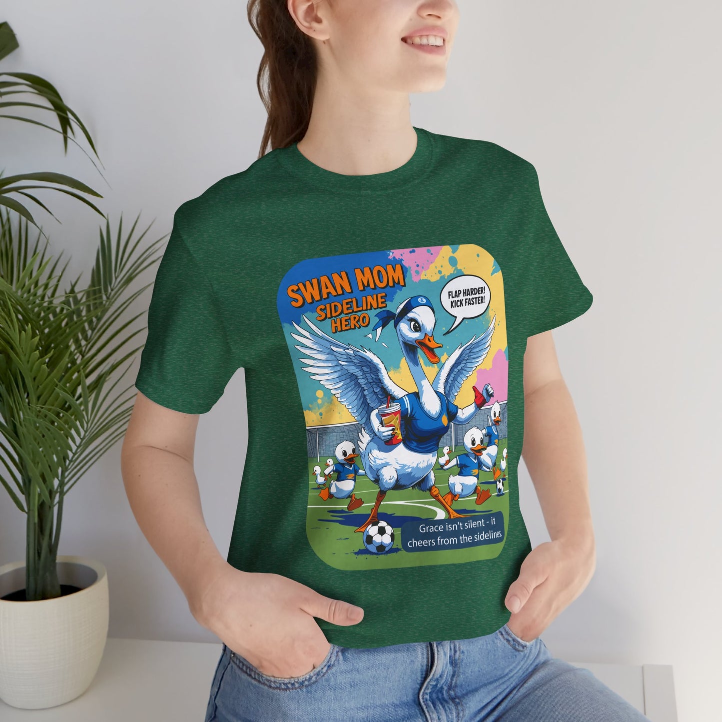 Swan Mom Soccer T-shirt Sideline Screams Funny Yell Game
