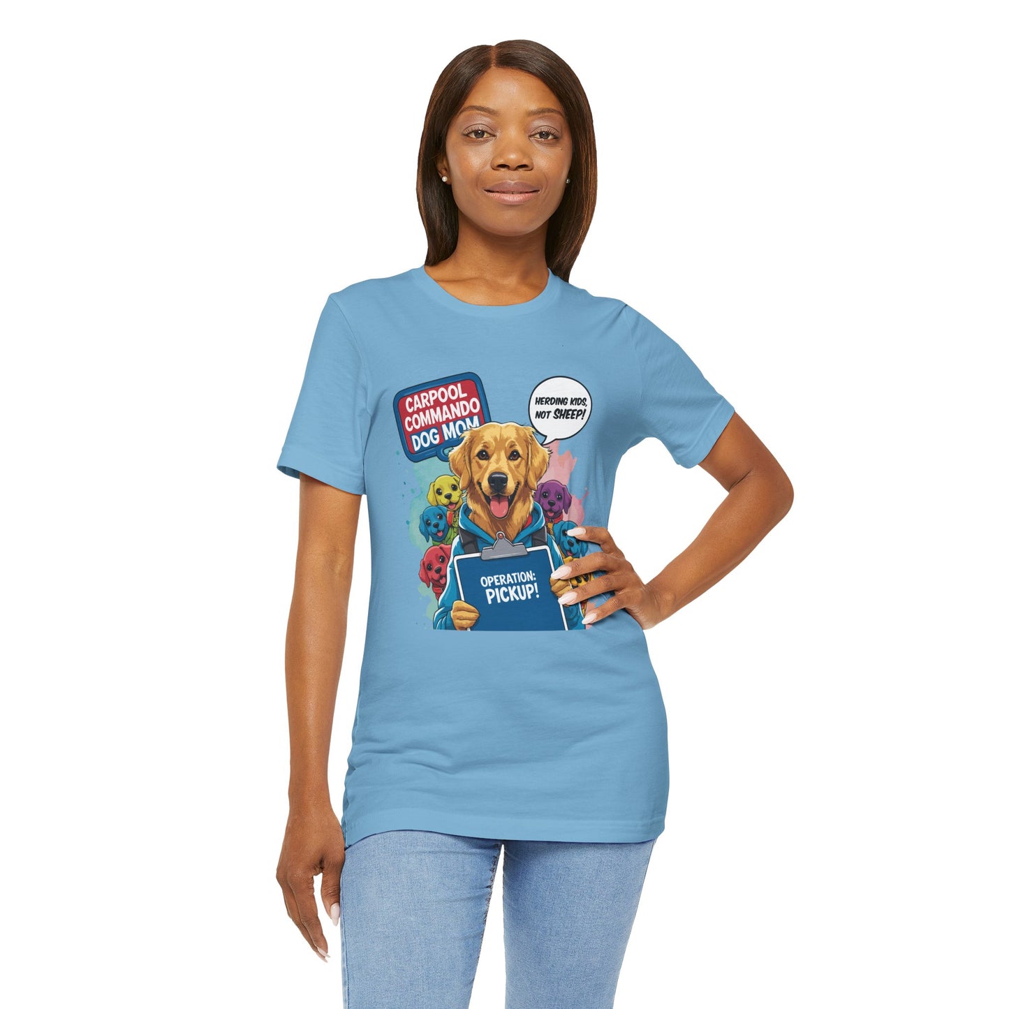 Dog Mom T-shirt, Carpool Commando School Pickup Survival, Funny Family Chaos