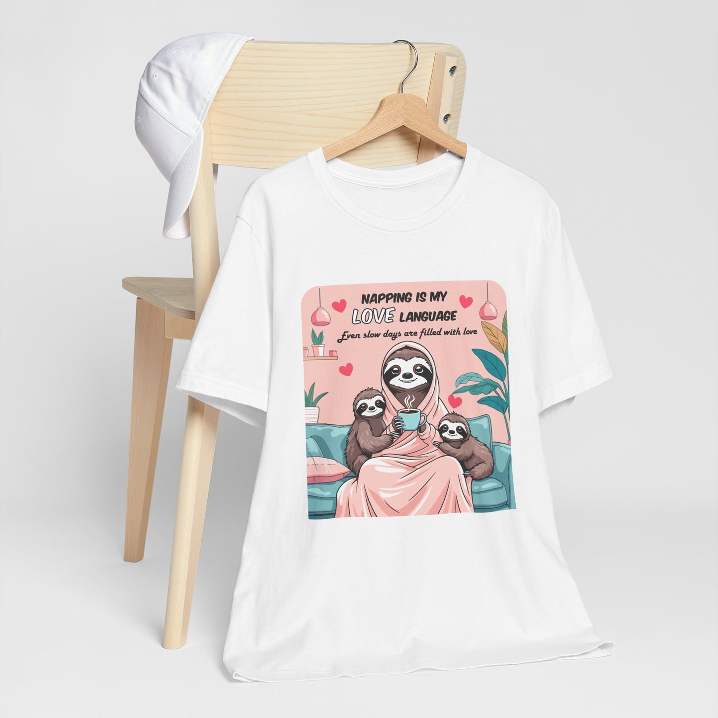 Sloth Mom T-shirt Funny Nap Life Coffee Couch Humor Slow Tired Morning Animal Shirt