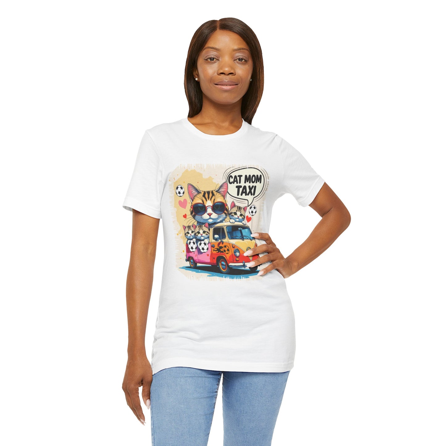 Cat Mom Taxi T-shirt Funny Chaos Soccer Carpool Meow Squad Humor
