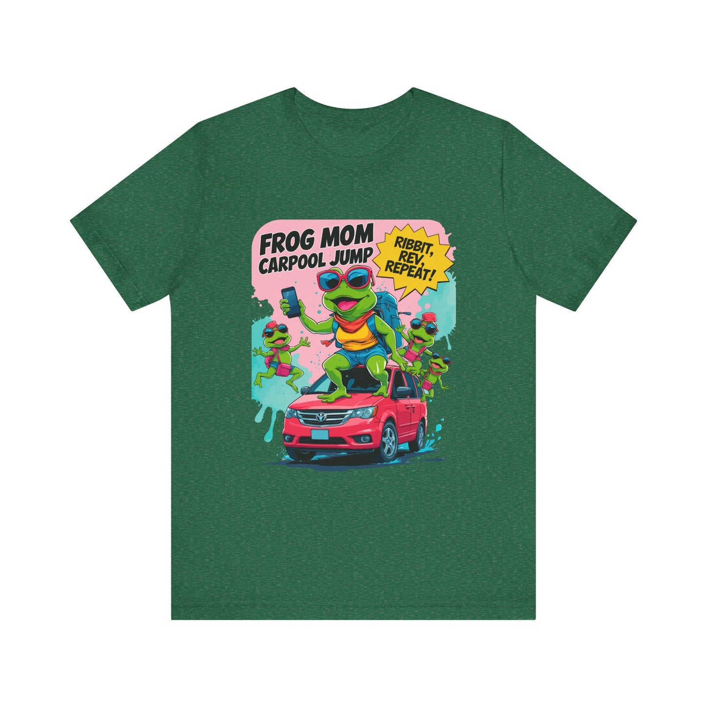 Frog Mom T-shirt Carpool Jump Chaos Rush Parent Commuter Humor