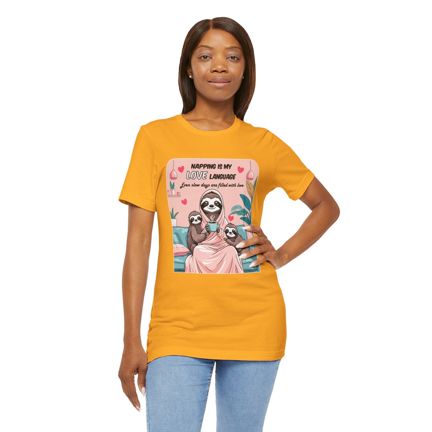 Sloth Mom T-shirt Funny Nap Life Coffee Couch Humor Slow Tired Morning Animal Shirt